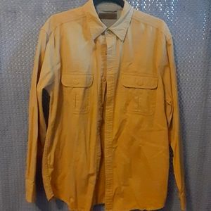 Mustard yellow brushed cotton button up shirt